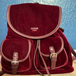 Guess velvet backpack